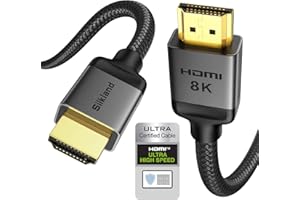 Silkland HDMI 2.1 Cable 10K 8K, 2m Certificado, PS5 4K@120Hz/144Hz, eARC HDR10 Dolby Atmos DTS:X HDCP2.3 para HDTV/Barras de Sonido/Blu-ray/Proyector/Laptop/Pantalla/PC/Switch