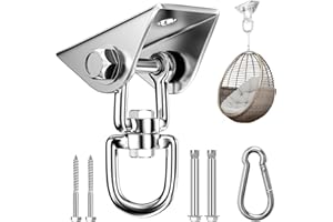 Wixovo Haczyk sufitowy, Obracany o 360 Stopni, Hak Sufitowy ze Śrubami, Hak do Dużych Obciążeń do zawieszania krzesła, huśtawki, worka treningowego