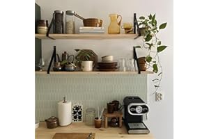 Alwayspon Fliesenaufkleber, Salbeigrün, selbstklebend, zum Aufkleben auf Fliesen, Transferaufkleber für Badezimmer, Küche, Spritzschutz, abziehen und aufkleben, Vinyl-Boden-Wandfliesen, Aufkleber, 10