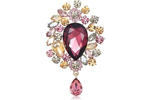 Qiwenr Spilla con Strass, Spilla di Moda da Donna, Vintage in Strass, Unica Elegante Vintage, per Abbinamenti con Abiti, Maglioni, Abiti da Sera e Adatto per Feste, Matrimoni e Altre Occasioni