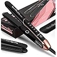 Hair Straighteners 25MM, 2 in 1 Ceramic Flat Iron & Curler, ARC Non-Snagging Floating Coated Design, Adjustable Temperature, 15s Ultra Fast Heating, Dual Voltage, Auto Shut Off, (UK Plug)