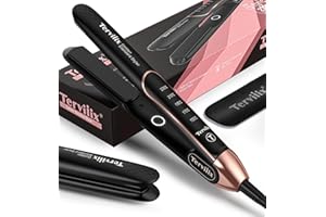 Terviiix AKT Ceramic Professionall Piastra per Capelli, Più Piastra Larga per Capelli Spessi & Capelli Ricci, Progettazione del Bordo Curvo ARC, Arricciacapelli, Spegnimento Automatico, 25mm