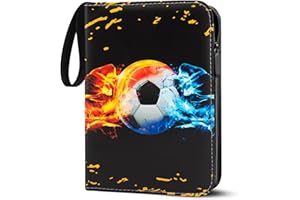 Scrapbook for Football Cards, 50 Pages 400 Cards Capacity Football Scrapbook, PU Portable Waterproof Card Holder Book Folder Book Compatible Football Cards Gift for Children