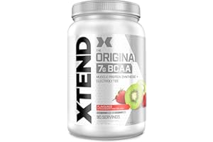 SCIVATION Poudre XTEND Original aux BCAA - fraise/kiwi | complément alimentaire aux acides aminés ramifiés | 7 g de BCAA + électrolytes pour récupération et hydratation | 90 portions