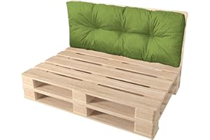 Pillows24 – Poduszka oparciowa na palety 120x40 | Pikowane oparcie do mebli z europalet | Do ogrodu i wnętrz | Wodoodpychająca tkanina z ochroną UV | Wyprodukowana w Polsce | Ciemnozielony