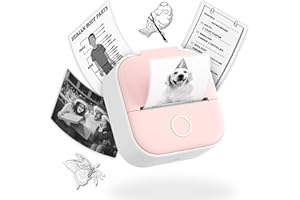 Omezizy T02 Sticker Printer - Thermal Bluetooth Mini Printer with 1 Roll Sticker Paper, Inkless Sticker Printer Print Pod for DIY, Scrapbook, Journal, Study Notes, Memo, List, Birthday