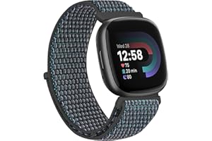 TumCez Cinturino in Nylon Compatibile con Fitbit Versa 4/Fitbit Versa 3/Fitbit Sense 2/Fitbit Sense Cinturino Sportivo di Ricambio Regolabile per Donna Uomo