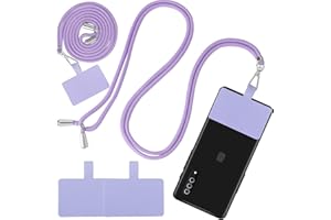 cobee Smycz do telefonu, regulowana smycz do telefonu komórkowego, uniwersalna nylonowa smycz na szyję, odpinana, smycz do telefonu, z 2 łatkami na telefon, kompatybilna z większością smartfonów (fioletowa)