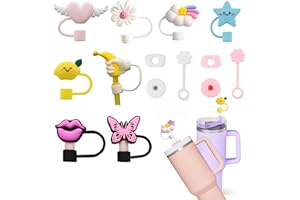 LARILOTTE Lot de 14 Stanley Cup Accessoires - Comprend 12 Bouchons Anti Fuites en Silicone, 2 Bouchons Ronds, 2 Couvercle en Silicone pour Tasses Stanley 1,2 l et 850 ml (Tasse Non Incluse)