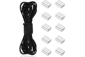 SHACHENH Gummiseil 8mm x 10m, Expanderseil 8mm Schwarz, Elastisches Gummischnur Spanngurt, Gummikordel, Spannseil, Spanngummiseil für Anhängerplane Camping Segeln Planenspanner Planenseil mit 10 Würgeklemmen