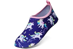 YloveM Kids Water Shoes for Boys Girls Quick Dry Non-Slip Aqua Socks, Toddler Barefoot Soft Skin Water Socks for Beach Swimming Pool Surfing Garden Seaside