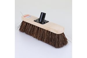 Marko Homewares Broom Sweeping Brush Soft Stiff Head PVC Outdoor Yard Sweeper Handle Stable (12" Stiff Bassine Broom, Head Only)