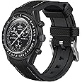 REBANDACE Strap for Omega x Swatch MoonSwatch Watch 20mm,No Gap Soft Silicone Omega X Swatch Moonswatch Speedmaster Replacement Strap,Curved Moonswatch Swatch strap for Men Women