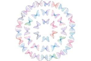 SUNNYCLUE 1 Box 180Pcs 6 Colors Fabric Butterfly Decorations 3D Butterfly Ornament Organza Butterfly Wings for DIY Jewelry Crafts Earring Necklace Hair Clip Decoration