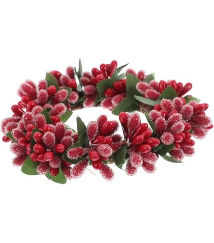 6 Anelli Per Candele Con Rose Artificiali Rosa E Bianche, Ghirlande Floreali Per Centrotavola