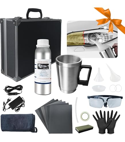Kit Polissage Phares SPINNE LUCAS | 6 Papiers Abrasifs Pulvérisateur Jaunissement