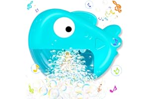 Jiosdo Baby Bath Toys, Automatic Shark Bubble Maker Bath Toys for Toddler Kids,Bubble Machine with 12 Music, Great Bubble Bathtub Toys Gifts for 1 2 3 Years Girls Boys (Blue)