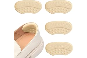 HUSAIHU 2 Pair Heel Grips Heel Cushion Pads Self Adhesive Heel Pads Shoe Size Reducer Shoes Pads for Women and Men Most Shoes, Prevent Heel Slipping Out, Rubbing and Blisters (Beige, 6MM)