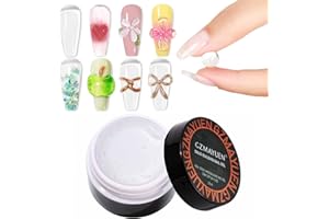 GZMAYUEN Przezroczysty mocny żel budujący do paznokci 15 ml, przezroczysty, solidny żel budujący, dekoracja 3D, rzeźba paznokci, żel twardy