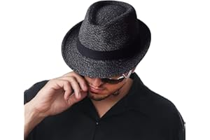 FBBULES Elegante Sombrero de Jazz Sombrero Fieltro Panamá ala Ancha Hat Fedora Sombreros de Sombrerera Vestir Trilby Cap para Viaje Fiesta Boda Compras de Hombres Mujers