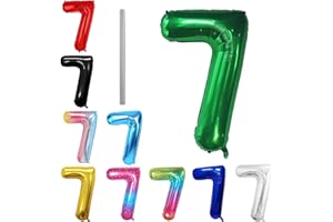 AOISYESBIG Geburtstag zahlen Luftballon 7 jahre-dunkelgrün XXL Jumbo Folienballon 40 Zoll – 101 cm Luftballons 7. Geburtstag Junge Mädchen Babyparty Geburtstagsdeko Jubiläumsparty Dekoration – Fliegt mit Helium