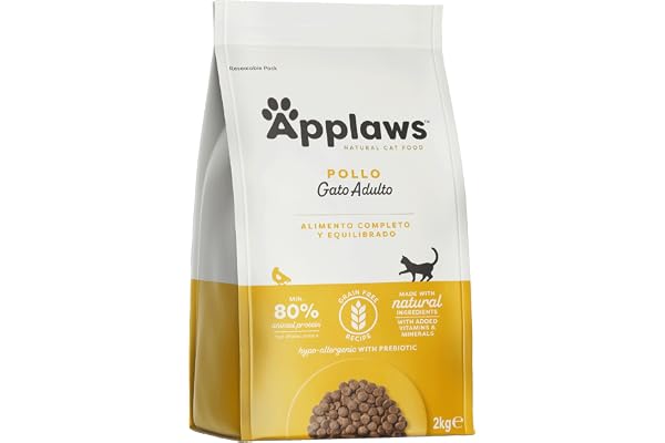 Applaws Alimento Seco Natural sin Granos para Gatos Adultos, Sabor a Pollo - Bolsa Resellable de 2 kg (Verpackung kann variieren)