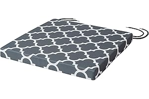 SOFTILLO Patio Chair Cushion with Seat Ties | Indoor and Outdoor Furniture Seating | Water-Resistant Polyester | Kitchen Dining, Lawn & Garden, Coffee Shop Use | Marocco Graphite