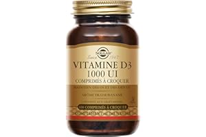 Solgar Vitamine D3 1000 UI à croquer - Défenses naturelles - Immunité - Santé des os - Goût fraise/banane - Complément Alimentaire - Flacon de 100 comprimés à croquer