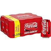 Coca-Cola Zero Sugar Cola Soda Pack 12 x 330 ml | Low Calorie Sugar Free Cola Drink Great for Home, Parties and Gatherings