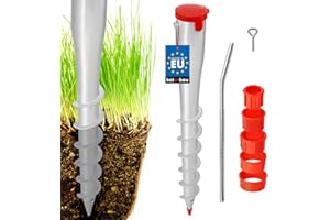 KOTARBAU® Support de parasol Ø 60 mm avec adaptateur 26-55 mm 550 mm à visser pour tubes ronds en acier galvanisé argenté