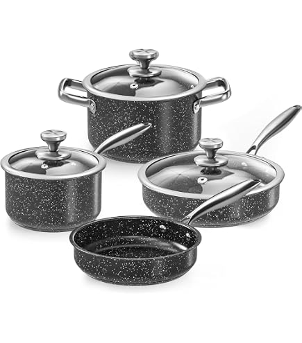 Lot De 14 Casseroles Et Poêles Inox - Compatible Induction, Gaz, Électrique | Poignées Froides + Ustensiles + Protège-Casseroles | Lave-vaisselle - 10