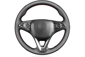 MEWANT Pokrowiec na kierownicę do Vauxhall Astra (K) / Corsa (E) / Crossland X / Grandland X /Insignia (CT) B / Karl / Zafira (C) Ręcznie szyta skóra z mikrofibry