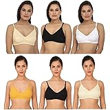 XCare Women Cotton Non Padded Non-Wired Push-up Bra (Pack of 6) (XCare-0140_28_Multicolored_28)