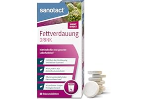 ‎SANOTACT sanotact Fettverdauung Drink (20 Brausetabletten) • Artischocke mit Cholin für Fettstoffwechsel & Leberfunktion • Brausetabletten für eine schnelle Verdauung • Mit Grapefruit-Geschmack