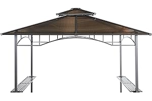 GRASEKAMP Qualität seit 1972 Ersatzdach Hardtop BBQ Pavillon 1,5x2,4m Doppelstegplatten Polycarbonat Braun