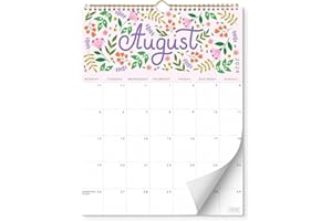 SWEETZER & ORANGE S&O Five Color Floral Wall Calendar from July 2024-December 2025 - Tear-Off Monthly Calendar - 18 Month Academic Wall Calendar - Hanging Calendar to Track Anniversaries & Appointments - 13.5"x10.5”in