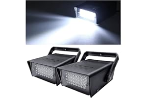 jindaaudio Lumière Stroboscope, 32 LED Stroboscopes Jeux de Lumiere pour Soirée, Mini Stroboscope, Lumière Blanche Stroboscopique, idéal pour Les Bars, Mariages, Fêtes (Pack de 2)