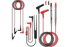 Aideepen Puntali Tester per Multimetro,Penna di Prova 1000V20A, Cavo a Clip a Coccodrillo, Linea di Prova SMD per Multimetro