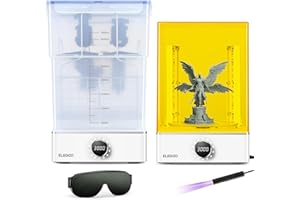 ELEGOO Mercury XS Bundle mit Separater Wasch- und Aushärtestation und handgehaltenem UV-Licht, Waschen & Aushärten Maschine für Saturn S Mars 2/3 Pro Photon S Mono LCD/DLP/SLA 3D Resin Drucker Modelle
