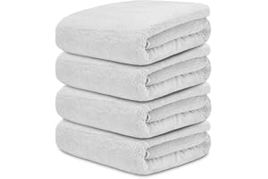 DECASATEXTIL Juego 4 Toallas Baño Extra Grandes 100x150cm Algodón 450g/m² – Toallas de Ducha Premium y Absorbentes para Hogar, SPA o Gimnasio (Gris Plata)