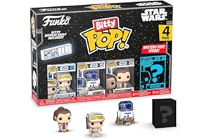Funko Bitty Pop! Star Wars- Luke 4pk and A Surprise Mystery Mini Figure - 0.9 Inch (2.2 Cm) - Star Wars Collectable - Stackable Display Shelf Included - Gift Idea - Party Bags Stocking - Cake Topper