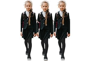 JUST BEAUTY TOUCH School Girls Tights 60 DEN Opaque - Grey, Black, Navy, Brown - Soft Microfibre, Footed Pantyhose for Children Aged 3-13, Casual School Wear, Available in 3 Pairs or 1 Pair