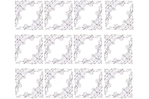 SEWACC White Desk Corner Protector 24 Pcs Decorative Box Corners Metal Book Corner Protectors Scrapbook Album Corner Vintage Metal Book Corner (White) Baby Corner Guards White Handbag