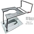 SCS Full Stainless Steel Premium Foldable Shower Bathing Room Wall Mounted Commode Chair/Stool Indian Toilet Seat for Elderly Disabled Patient and Pregnant Women (Weight Capacity-130kg)