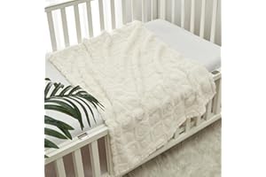 CREVENT 75cmX100cm Gemütliche weiche warme Sherpa Baby Decke für Mädchen Jungen, Neugeborene Essentials für Säugling, Baby Dusche Empfangen Geschenk mit weißem Herz