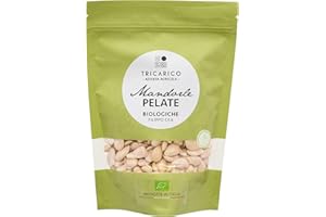 TRICARICO AZIENDA AGRICOLA Mandorle pelate dolci BIO di Toritto - 100% Puglia - varietà 100% Filippo Cea - Az. Agr. Tricarico (pelate, 500 g)