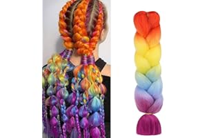 Aomig Warkocze do przedłużania włosów,sztuczne włosy do wplatania, 61 cm, pasemka włosów do zaplatania, warkocze do zaplatania warkoczy