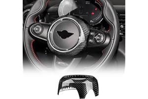 KUNGKIC Fibra de Carbono para Volante de Coche, Cubierta de airbag Decorativa para Mini Cooper Clubman F55 F56 F57 F60 Countryman F54 Accesorios Interior (para la Serie F)