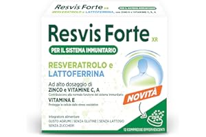 Resvis Forte Xr, Integratore Alimentare di Resveratrolo e Lattoferrina, per il Benessere del Sistema Immunitario, Senza Glutine e Lattosio, 12 Compresse Effervescenti Da 4 g, Gusto Agrumi