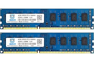 Motoeagle 8GB Kit (2X4GB) 2RX8 PC3-10600U DDR3 1333MHz DIMM RAM 4GB DDR3 10600 PC3 1333 UDIMM CL9 1,5V 240-Pin Desktop PC Arbeitsspeicher